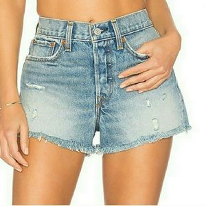 Levi’s button fly, high rise wedgie fit